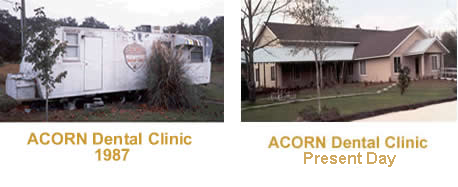 ACORN Dental Clinic in 1987 and today